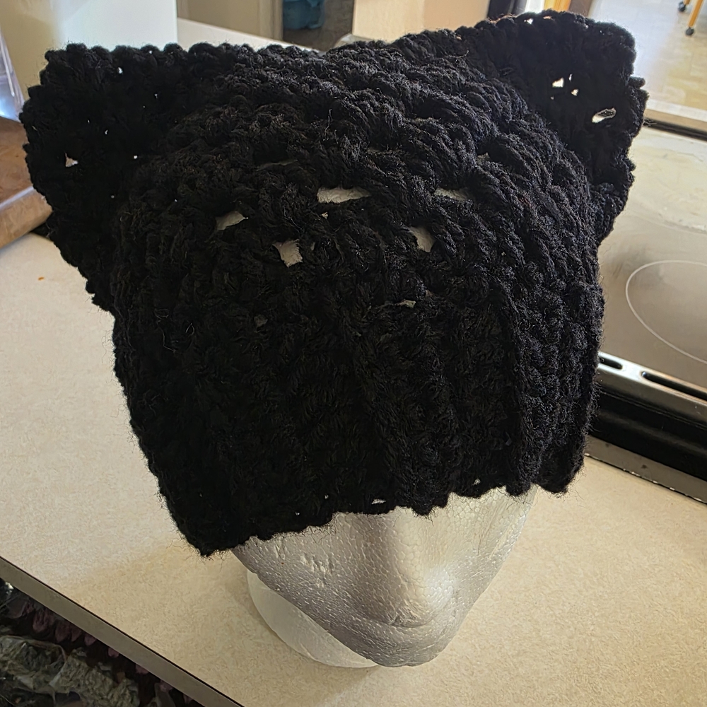 Handmade Crocheted Cat Ear Beanie